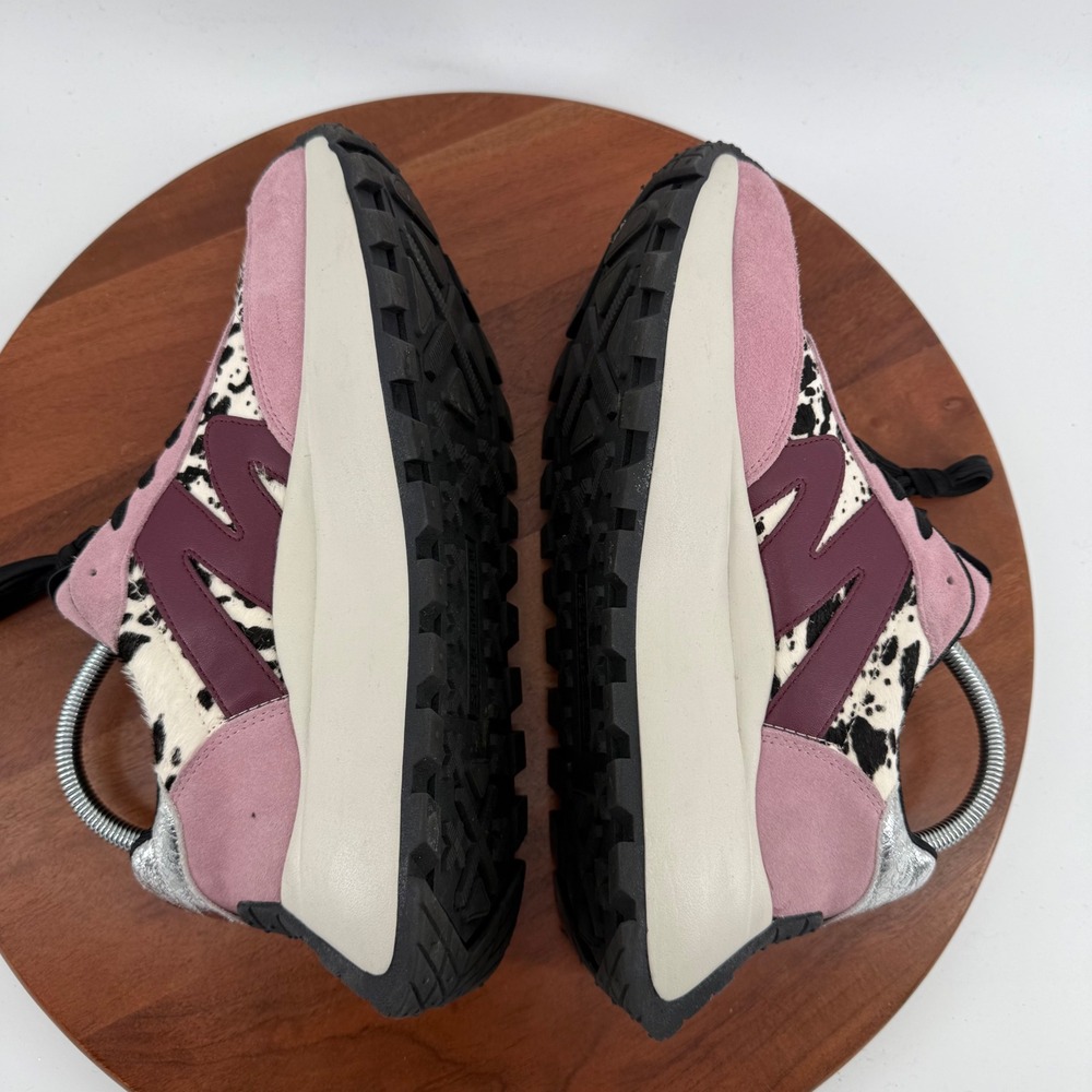 Steve Madden Supercampo  Pink Leopard Calf Hair Platform Sneakers  Womens 10M - Picture 5 of 11
